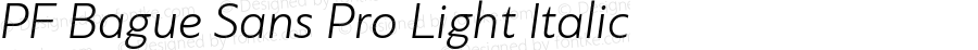 PF Bague Sans Pro Light Italic