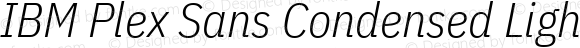 IBM Plex Sans Condensed Light Italic