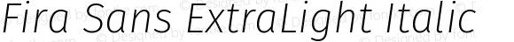 Fira Sans ExtraLight Italic