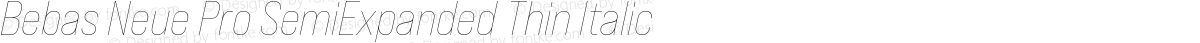 Bebas Neue Pro SemiExpanded Thin Italic