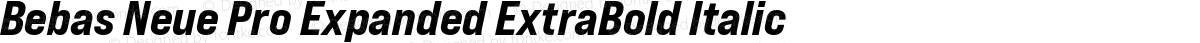 Bebas Neue Pro Expanded ExtraBold Italic