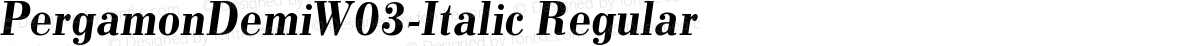 PergamonDemiW03-Italic Regular