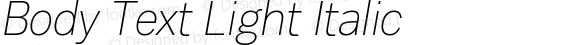 Body Text Light Italic