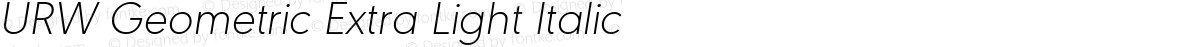 URW Geometric Extra Light Italic