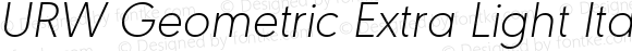 URW Geometric Extra Light Italic