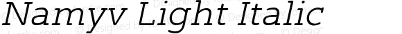 Namyv Light Italic