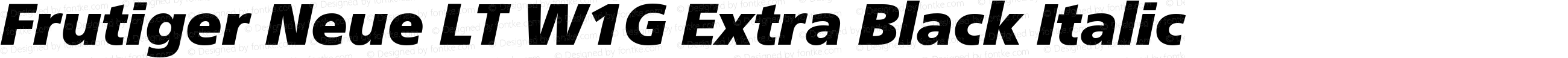 Frutiger Neue LT W1G Extra Black Italic