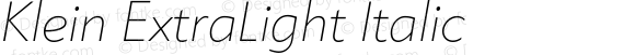 Klein ExtraLight Italic