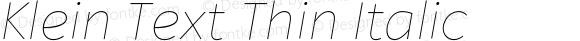 KleinText-ThinItalic