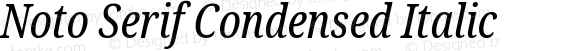 Noto Serif Condensed Italic