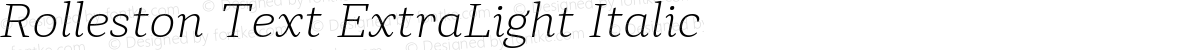 Rolleston Text ExtraLight Italic