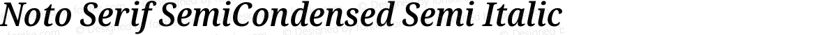 Noto Serif SemiCondensed Semi Italic