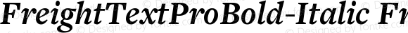 FreightText Pro Bold Italic