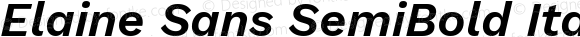 Elaine Sans SemiBold Italic Version 2.001;December 24, 2019;FontCreator 12.0.0.2547 64-bit; ttfautohint (v1.6)