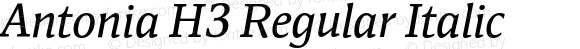 Antonia H3 Regular Italic