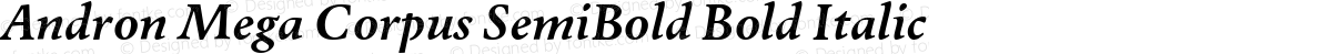 Andron Mega Corpus SemiBold Bold Italic