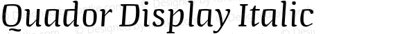 Quador Display Italic