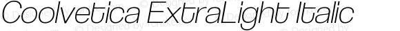 Coolvetica ExtraLight Italic