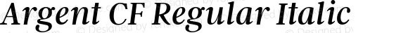 Argent CF Regular Italic