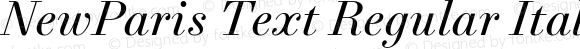 NewParis Text Regular Italic