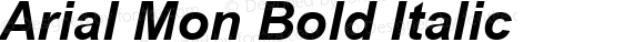 Arial Mon Bold Italic Version 1.1 - November 1992