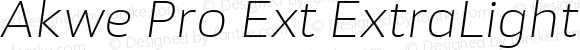 Akwe Pro Ext ExtraLight Italic
