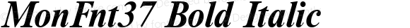 MonFnt37 Bold Italic