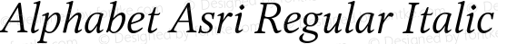 Alphabet Asri Regular Italic