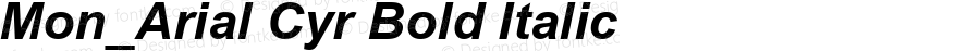 Mon_Arial Cyr Bold Italic Version 1.1 - November 1992