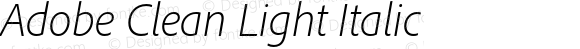 Adobe Clean Light Italic