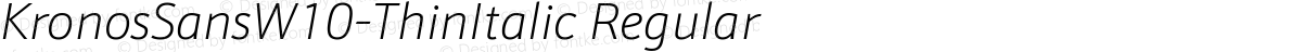 KronosSansW10-ThinItalic Regular