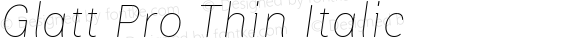 Glatt Pro Thin Italic