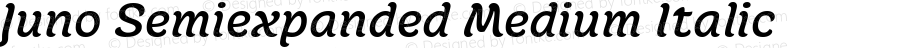 Juno Semiexpanded Medium Italic