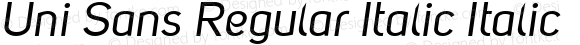 Uni Sans Regular Italic Italic