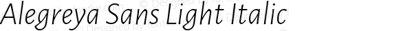 Alegreya Sans Light Italic