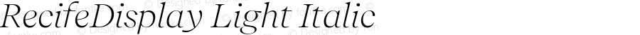 RecifeDisplay Light Italic