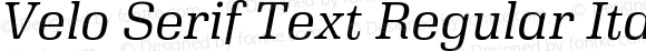 Velo Serif Text Regular Italic
