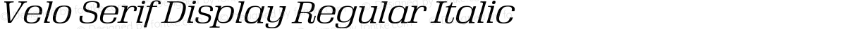 Velo Serif Display Regular Italic