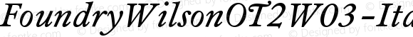 Foundry Wilson OT2 W03 Italic