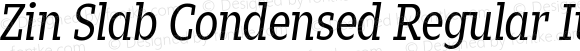 Zin Slab Condensed Regular Italic