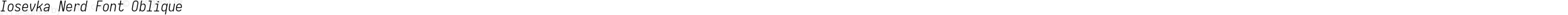 Iosevka Nerd Font Oblique