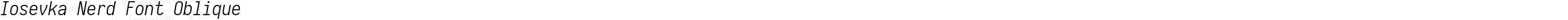 Iosevka Nerd Font Oblique