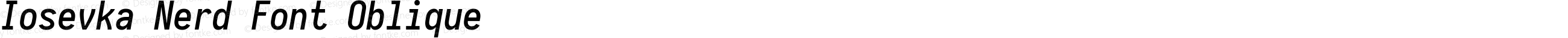 Iosevka Nerd Font Oblique