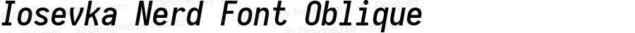 Iosevka Medium Oblique Nerd Font Plus Font Awesome Plus Octicons Plus Pomicons Plus Font Linux Mono