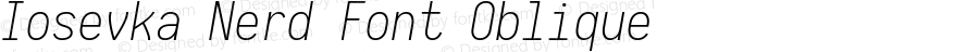 Iosevka Extralight Oblique Nerd Font Plus Font Awesome Plus Octicons Plus Pomicons Plus Font Linux