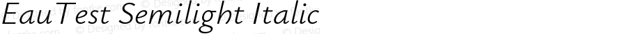 EauTest Semilight Italic