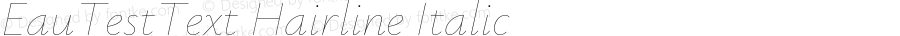 EauTestText Hairline Italic