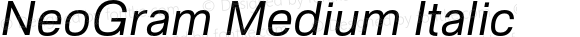 NeoGram Medium Italic