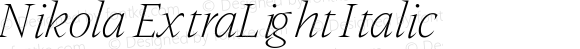 Nikola ExtraLight Italic