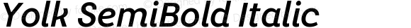 Yolk SemiBold Italic